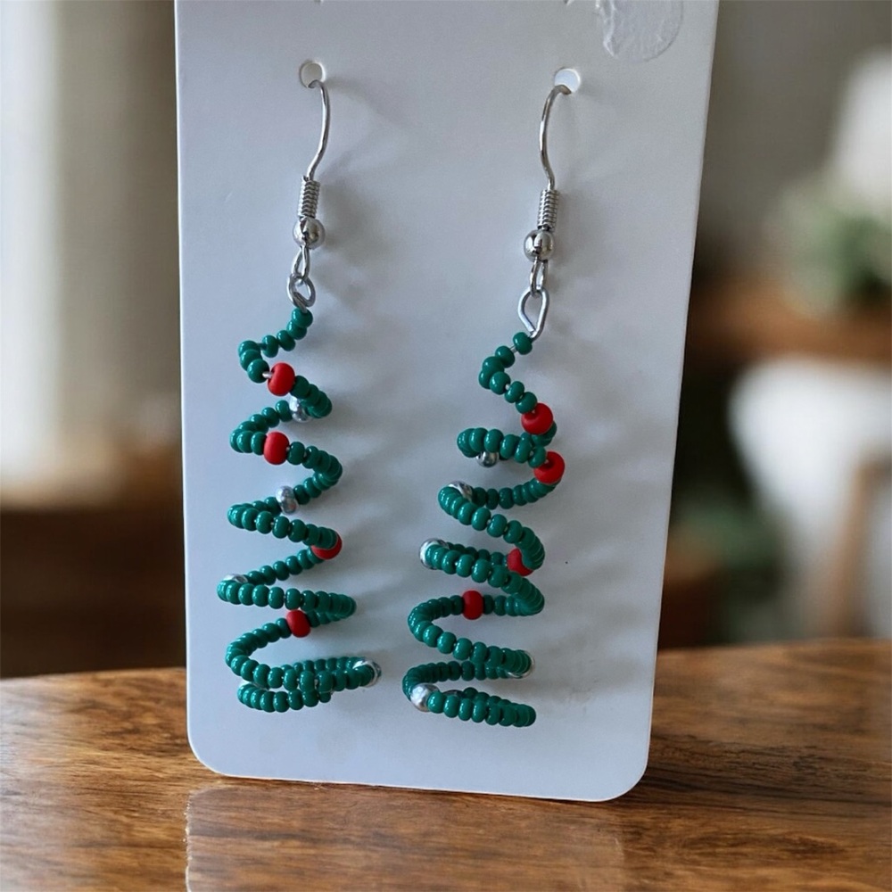 Wire Wrapped Christmas Tree
Beaded Earrings